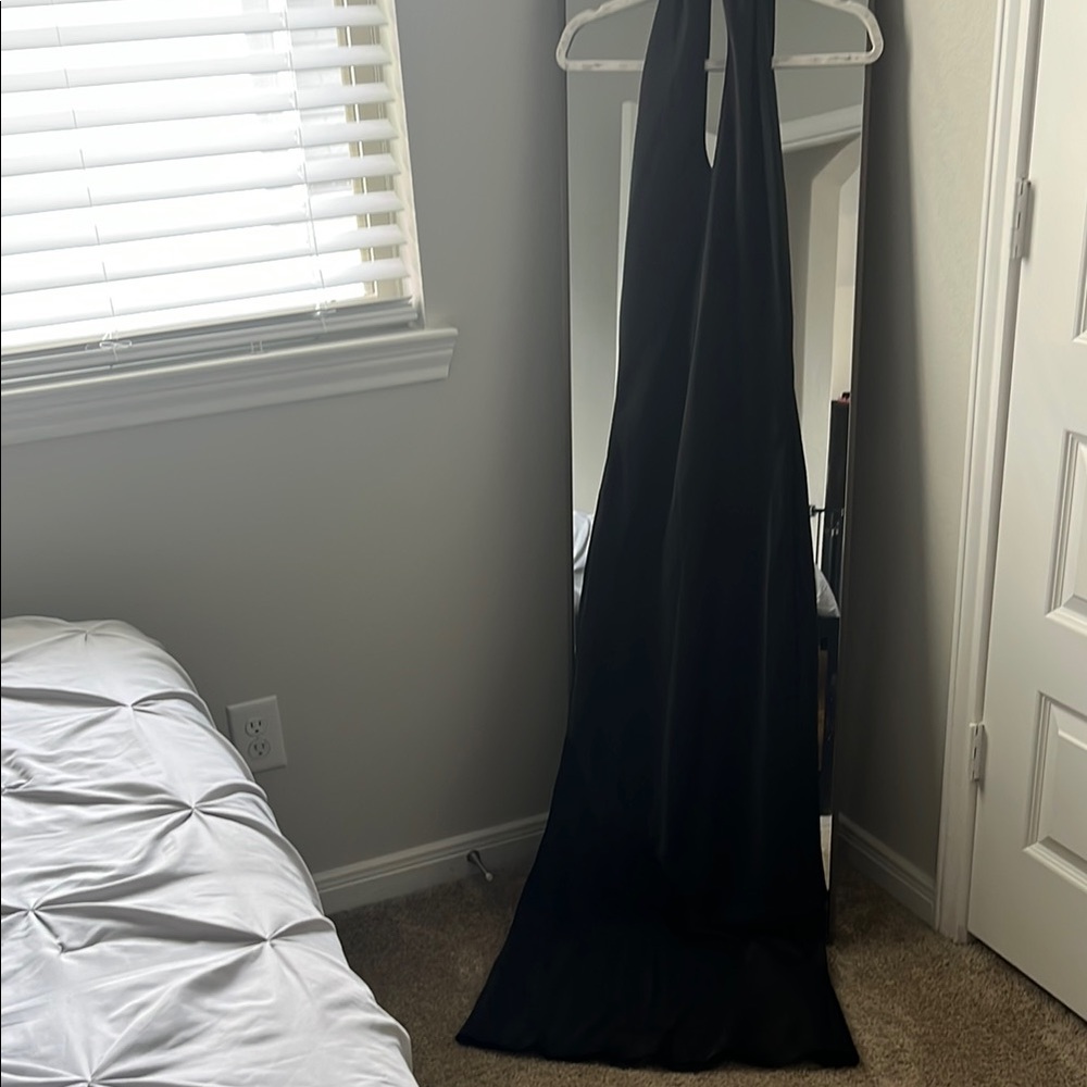 Elegant Black Halter Gown